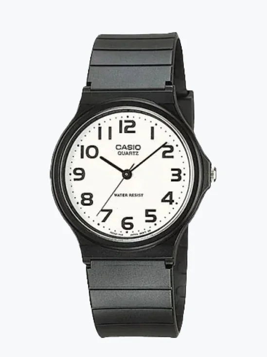 Casio MQ-24 Unisex Quartz Watch Black Resin Strap 34mm New 1330 Movement