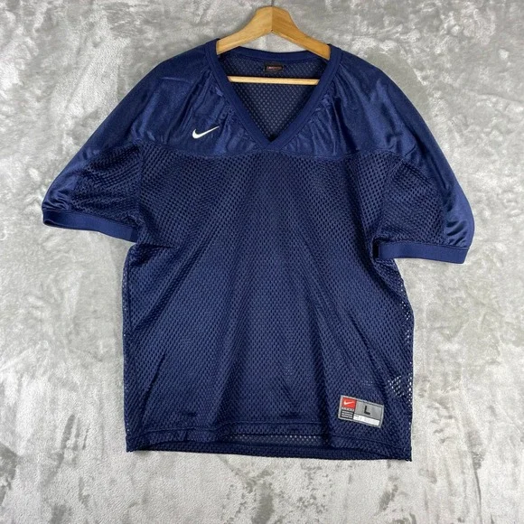 Vintage Nike Football Jersey Mens Large Navy Blue Mesh Party Layer Sports Y2K