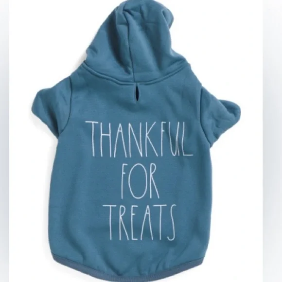 Rae Dunn-“THANKFUL FOR TREATS” Dog hoodie MEDIUM