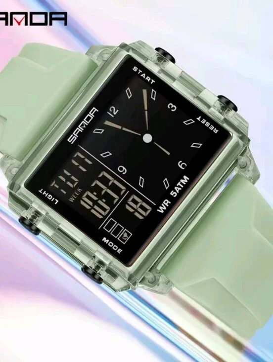 Men's Square Dual Electron Analog Watch