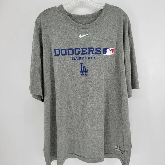 Nike Los Angeles Dodgers Dri-FIT MLB Authentic Collection T-Shirt Gray XXL