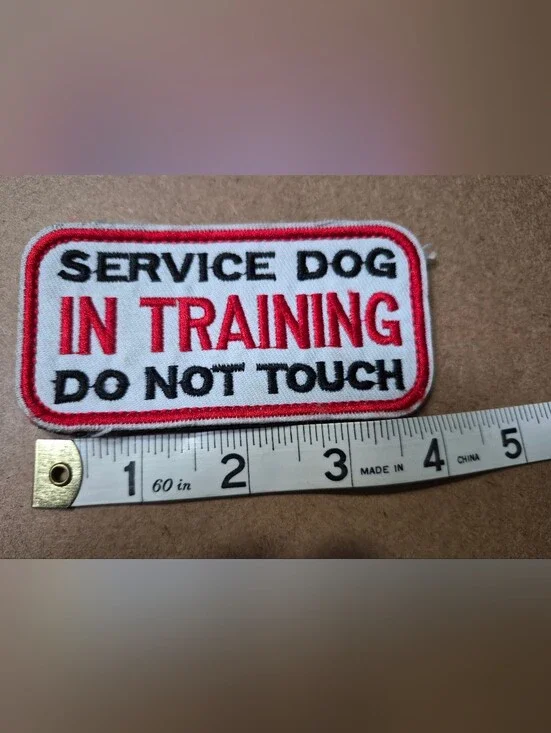 Service Dog In Training Velcro Patch - Red & White