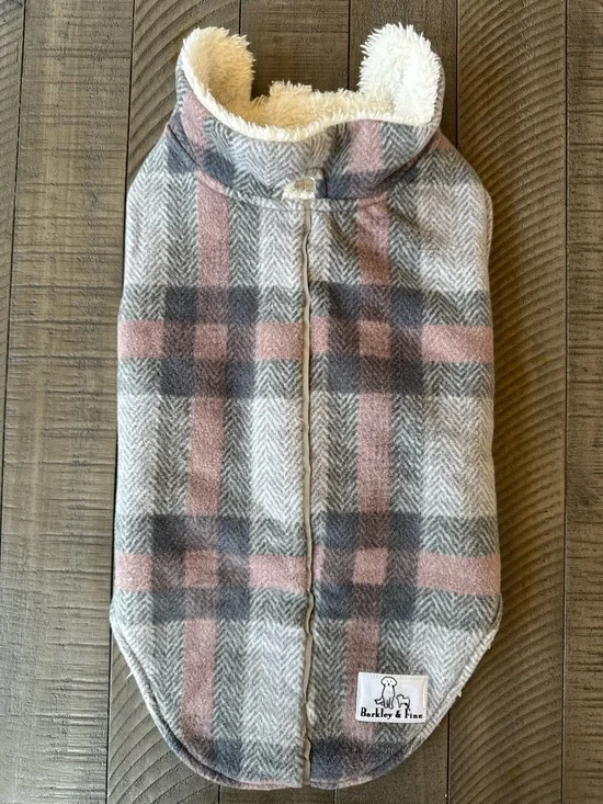 Barkley & Finn Plaid Pet Sherpa Lined Coat Size Medium (NWT)