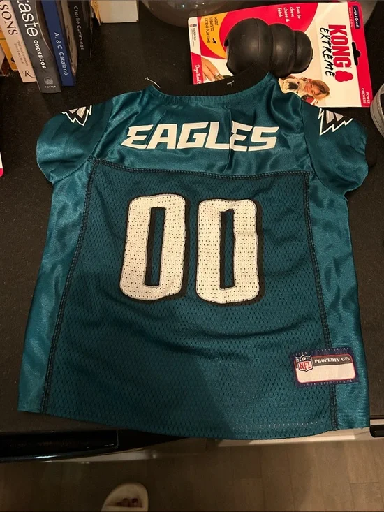 NFL Philadelphia Eagles Small Pet Jersey Teal with White #00