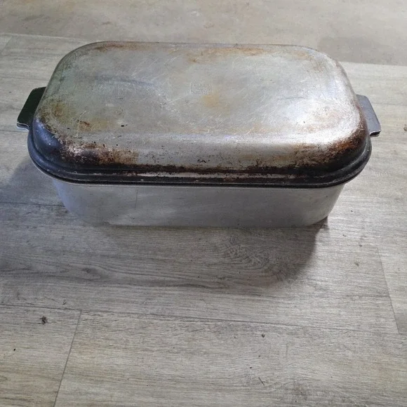 VTG Kitchen Craft Roaster Roasting Pan And Lid 2‎ Piece Aluminum 16x9.5 USA