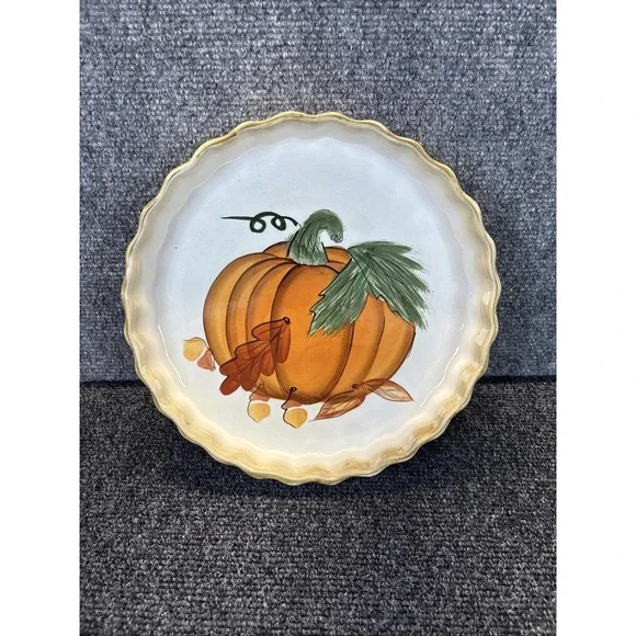 Vtg~Hausenware~Pumpkin Quiche/Tart/Pie Pan~Baking/Autumn/Fall