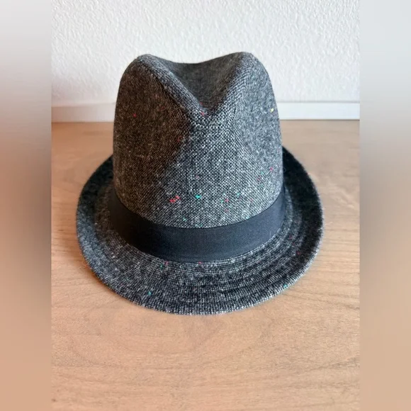 NWT Goodfellow & Co Fedora Hat, Tweed Grey & Black, M/L