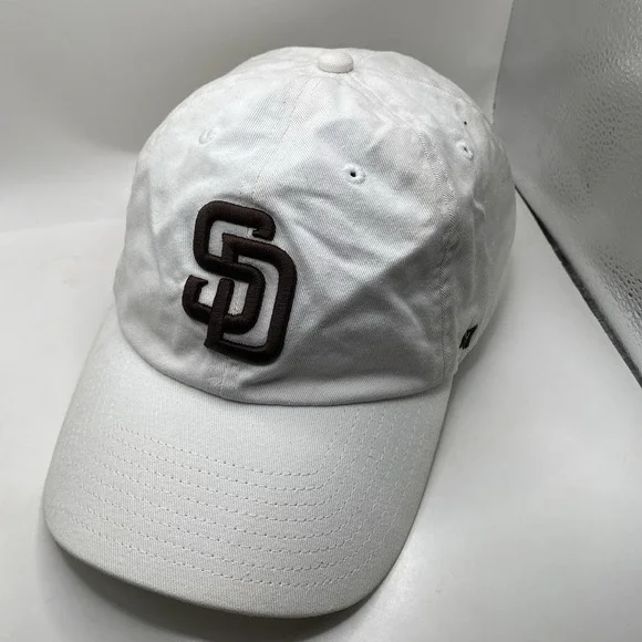 San Diego‎ Padres White Dye 47 Brand Clean Up Strapback VGC Cotton Cleaned