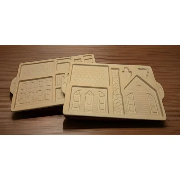 Vintage 2 Pampered Chef Gingerbread House Cookie Molds 1800 House 1805 School