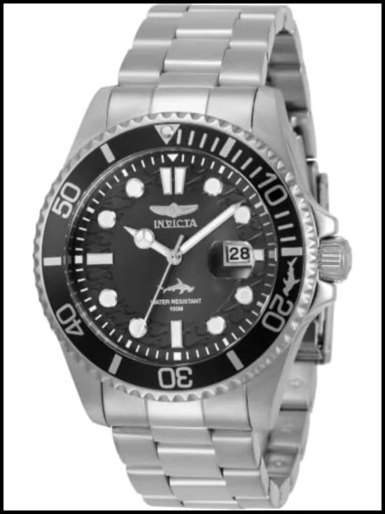 Men's Pro Diver Quartz Watch Stainless Steel 43mm Water Resistant