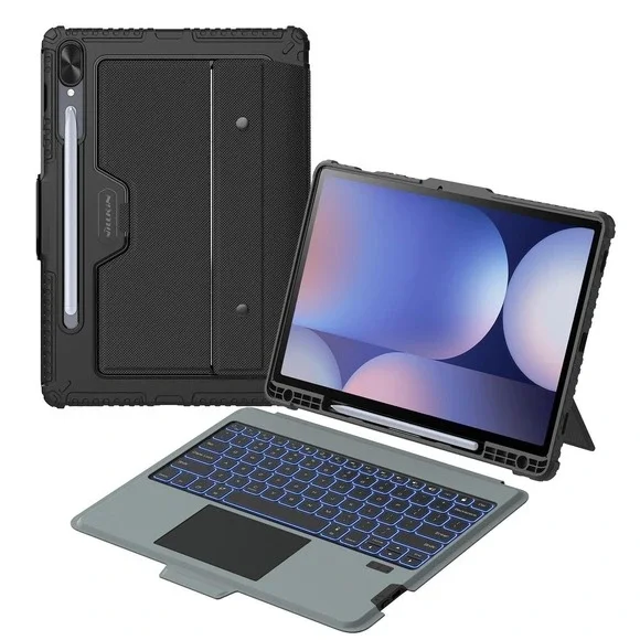 Nillkin Galaxy Tab S10‎ Plus S9 Plus Case Keyboard Backlit Trackpad Pen Holder