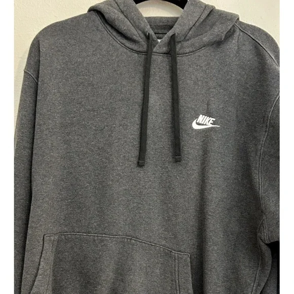 Nike‎ Sportswear Club Fleece Dark Gray Pullover Hoodie Men's Size XL XLARGE