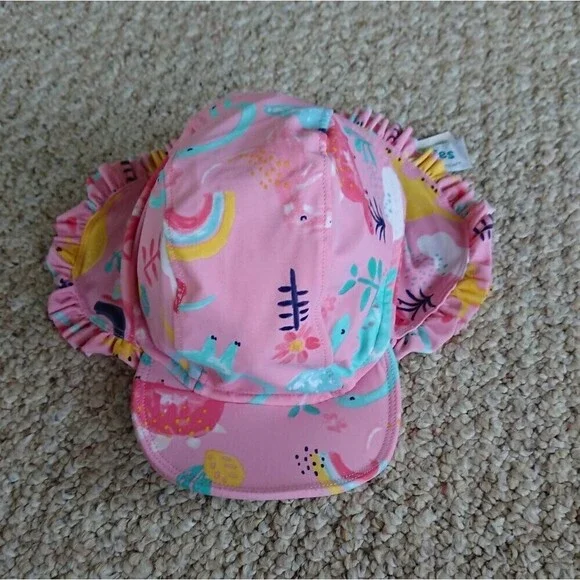 F&F Pink dinosaur Rainbow Summer Sun Cap Hats - Girls 3-4 years