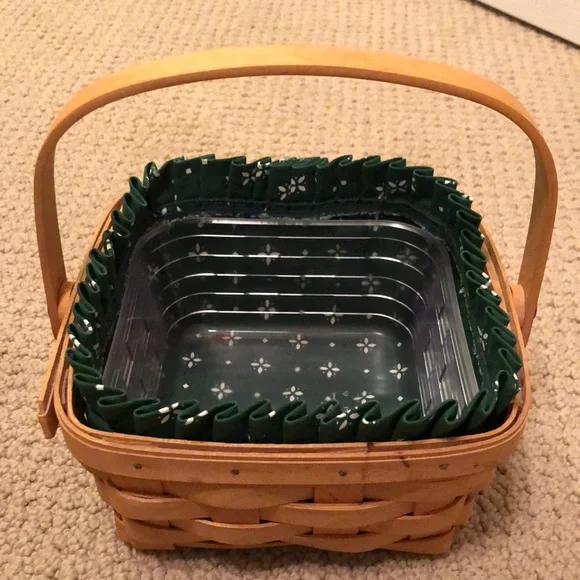 Retired Longaberger basket with 2 liners & hard protector