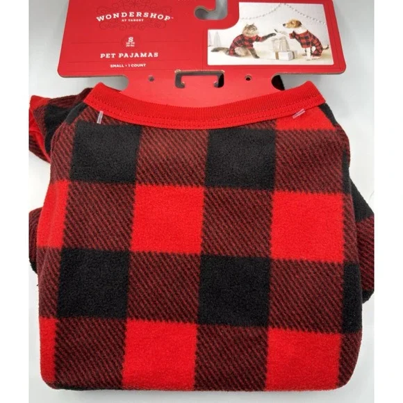 NWT Wondershop at Target Small Black Red Buffalo Checker‎ Pet Pajamas