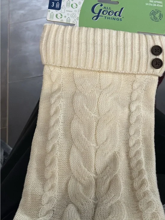 Cream Cable-Knit Dog Sweater