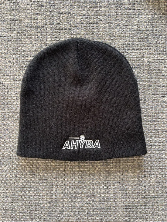 Black Knit Youth Basketball League Beanie Hat