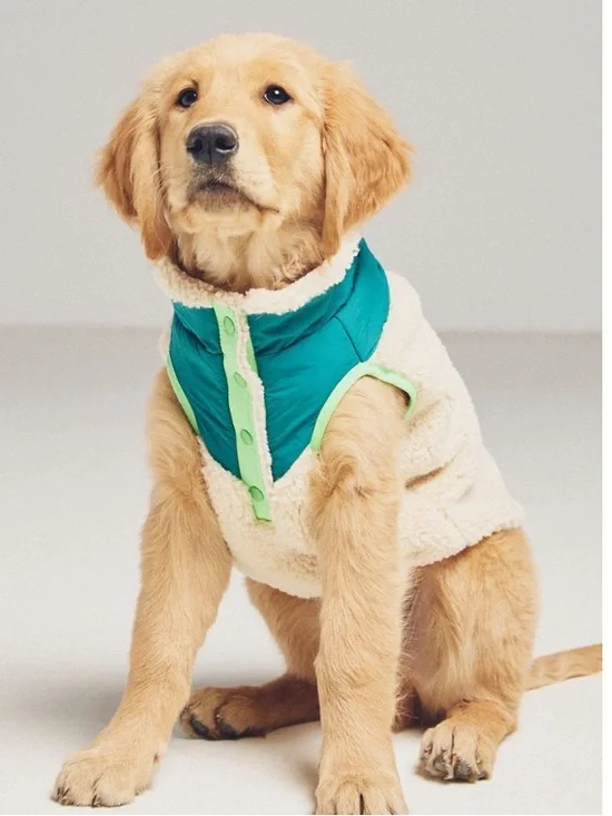 FURB CABIN CRITTER NEON GREEN SHERPA DOG VEST SIZE XS