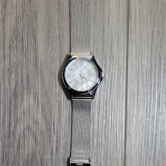 Picard And Cie Pearl Face Silver Mesh Strap Men's Watch