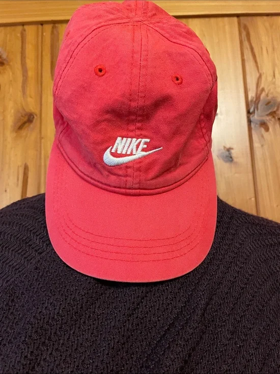 Nike Red Embroidered Swoosh Baseball Cap