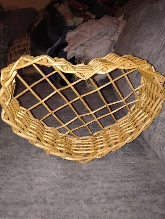 Woven Rattan Decorative Basket - Natural Tan Home Accent