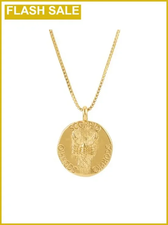 Horoscope Necklace Gold PVD Coated Adjustable 16-18
