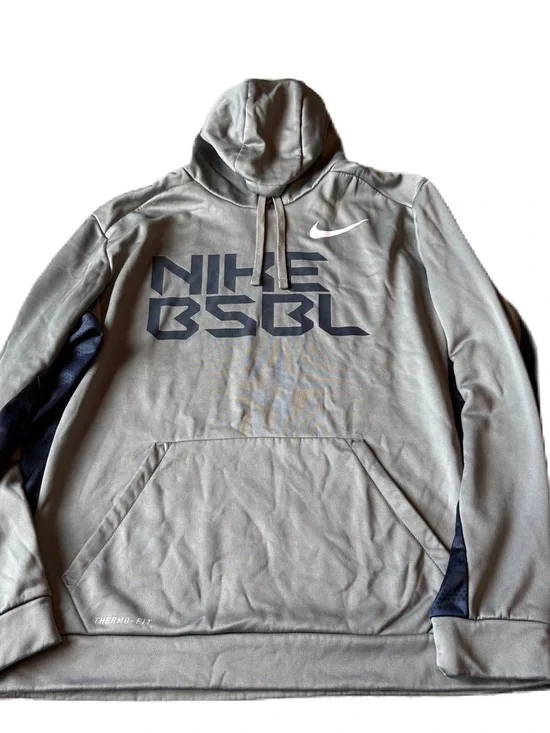 Nike Baseball Gray Blue Hooded Sweatshirt XL Men’s