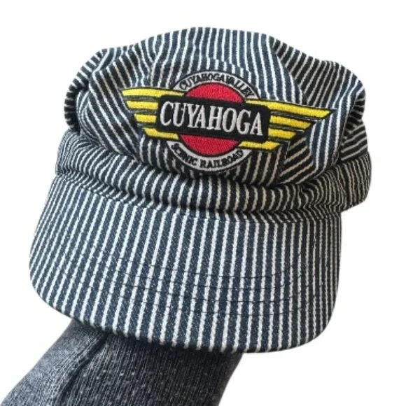 Cuyahoga Hat Conductor Kids Size O/S Blue Strap Child Scenic Railroad Snapback A
