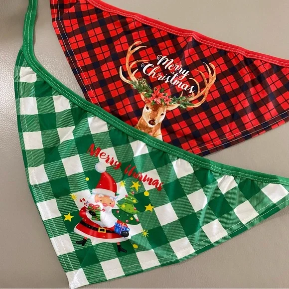 Christmas bandana for dogs 2 pcs size L