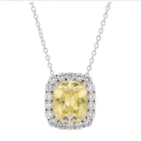 Savvy Cie NWOT Lab Created Canary and CZ Luxury Pendant