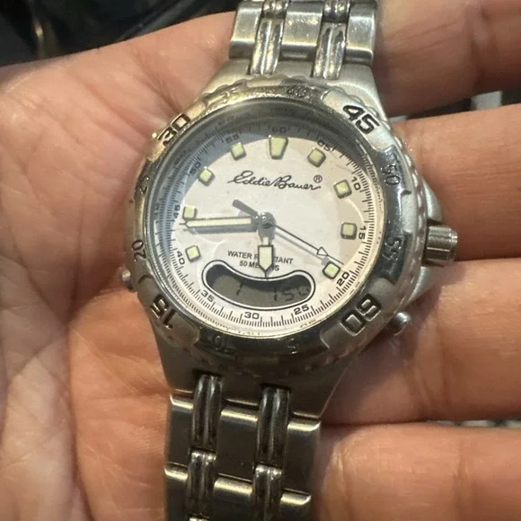 Vintage Eddie Bauer Analog Digital Men's Dive‎ Watch Steel Sport 38mm Repair