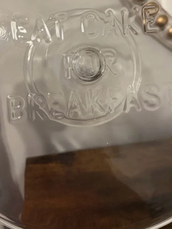 kate spade Clear Glass Cake stand with Embossed 