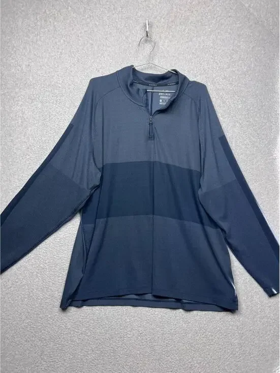 Nike Golf Dri Fit Vapor 1/2 Zip Pullover Blue Textured Colorblock Jacket Men XXL
