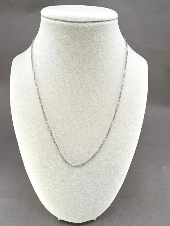 Solid 999 Fine Silver Chopin Chain Necklace 1.2mm 18