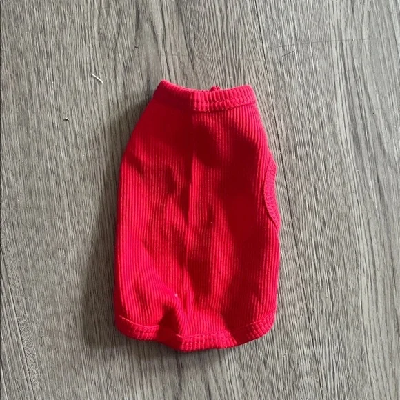Red Ribbed Dog Sweater
