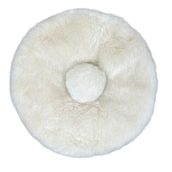 BabyGap Faux Fur Beret Hat Ivory Cream Pom-Pom 12-18 Months NWT 868325-00