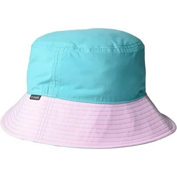Columbia Pixel Grabber Bucket Hat Cap S/M New Green Pink Reversible‎ Youth Kids