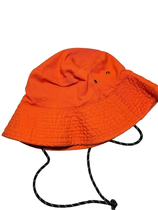 Bright Orange Bucket Hat Chin Strap Toddler Beach Lake Swim Water Sun Protection