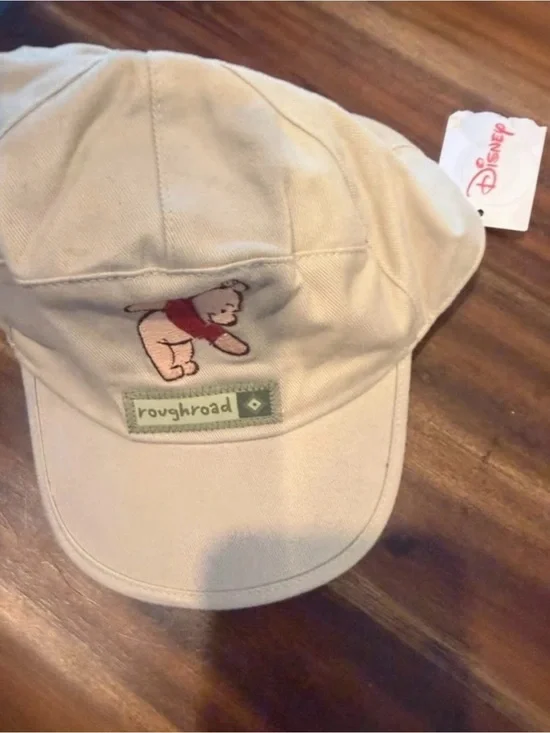 Disney Kids Cream Baseball Cap with Red Pooh Embroidery