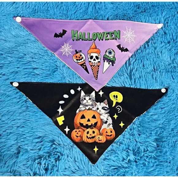 DDuoSnooth Halloween Dog & Cat Bandana/Scarf Polyester Small 13