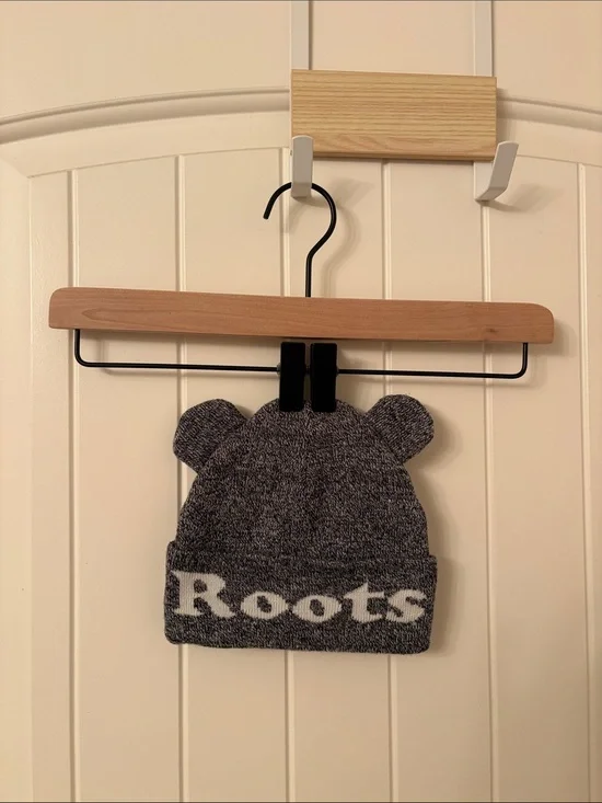 Roots Kids Charcoal Bear-Ear Knit Hat