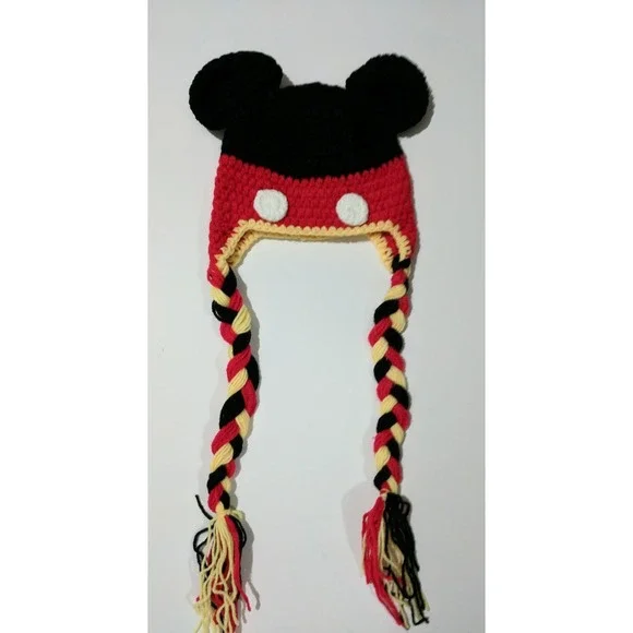 Newborn Mickey Mouse Crochet Hat baby infant boy girl beanie