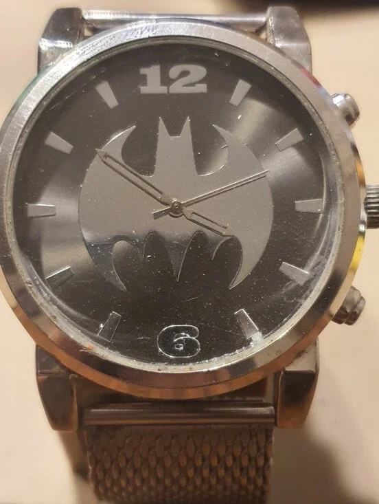 DC Comics Batman Silver Stainless Steel Mesh Men's Watch