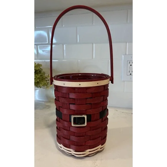 Longaberger Santa Belly Beverage Wine Basket Protector 8