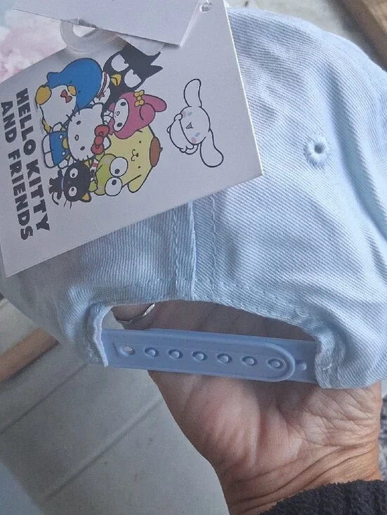 Sanrio Light Blue Cap with Pink Glitter Visor featuring Hello Kitty & Friends