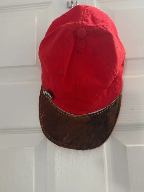 Red Cap with Brown Brim - Unbranded