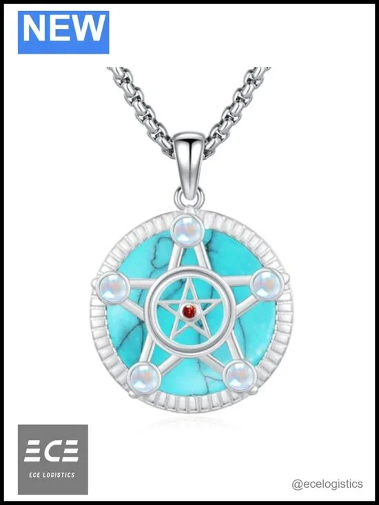 925 Sterling Silver Pentagram Necklace 20-22