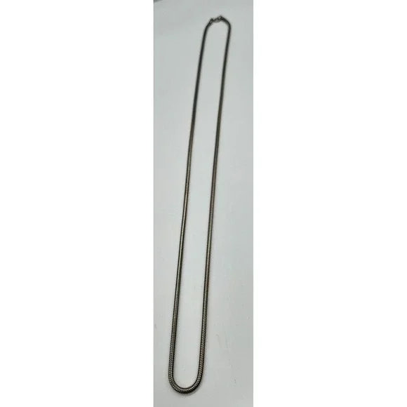 Silver Tone Snake Chain Necklace Unisex Long Minimalist Jewelry‎
