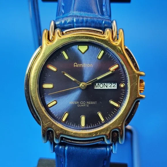 Vintage 1995 Armitron All Sport Day-Date Sunburst 37mm Mens Quartz Watch Restore