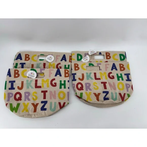 Learn & Play Alphabet Storage Basket Set of 4 Multi-Color Kids Toy Bin NWT